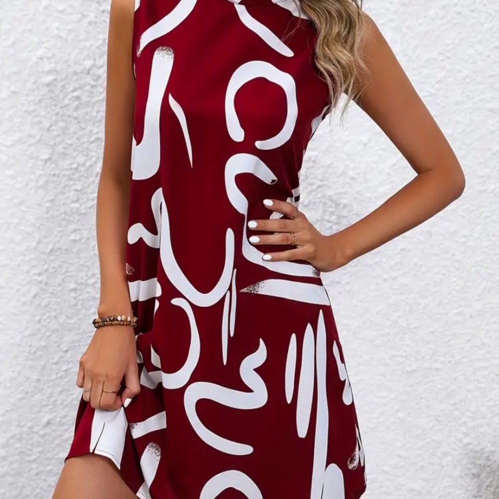 Stylish Red and White Women's Dress
